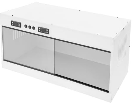 Terrario per rettili, con doppia regolazione intelligente della temperatura, custodia in PVC e vetro temperato, colore bianco, per rettili, lucertole, serpenti e altri animali domestici