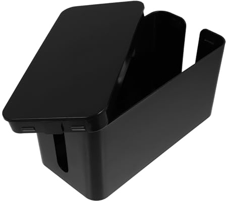 BESPORTBLE Caja Organizadora Cables de Plástico Negro para Gestión y Almacenamiento Hogar y Oficina, Funcional para Mantener Orden y Reducir el Desorden