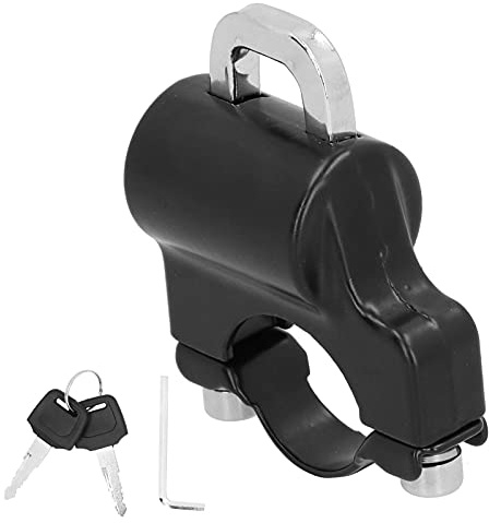 Pongnas Verrouillage de Casque de Moto, Cadenas de sécurité en Métal avec 2 Clés pour Guidon de 0,9 à 1,1 Pouces, Ajustement Universel pour Vélo électrique ATV