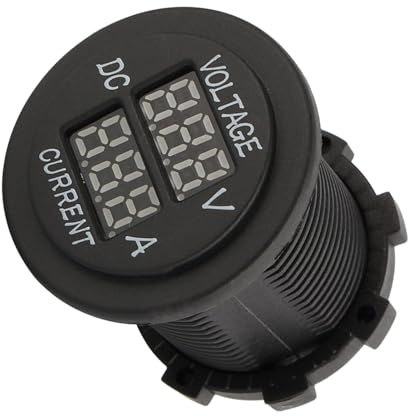 Jelquix Voltímetro Amperímetro LED Dual para Motocicleta y Automóvil con Pantalla de Alta Precisión, Apto para Protección contra Sobrecargas, Material Ignífugo Arenoso Molido, Ideal para Monitorear