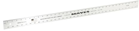 Mayes 10208 36 Inch Straight Edge Aluminum Ruler, Heavy Duty 36 Inch Ruler with Metric and Standard Measurements, Extra Thick Precision Straight Edge