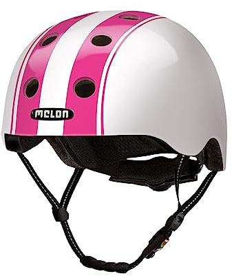 Melon Fahrradhelm »Double Pink White« für Damen, Herren und Kinder | Leichter & sicherer urbaner Cityhelm mit Magnetverschluss, individuell anpassbar in weiß, rosa | Größe M-L (52–58cm)