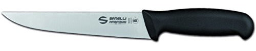 Sanelli Ambrogio Ambrogio Sanelli-Supra-Coltello Disosso Retto. Manico Ergonomico in Polipropilene, Colore: Nero. Lama: Retta, in Acciao Nitro-B Inox all'azoto. Cm: 18, Stainless Steel, Grigio