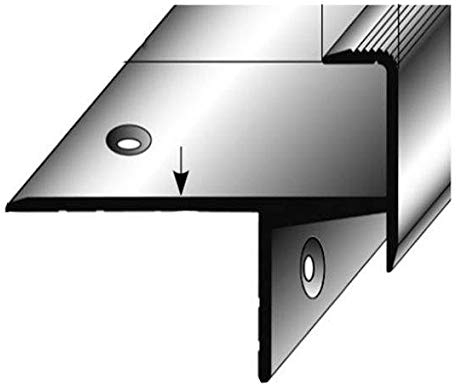 20 Meter (20 x 1 m) Parkett-Treppenkante/Winkelprofil, Einfasshöhe 15,3 mm, 33 mm breit, Alu eloxiert, gebohrt, Farbe: Gold