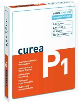 CUREA P1 superabsorb.Wundauflage 5,5x7,5 cm 10 St