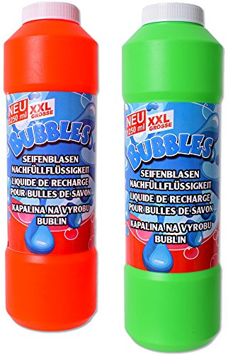 TE-Trend 2 Stück Seifenblasen Lösung Seife Seifenblasenflüssigkeit Nachfüllflasche Bubble Soap 1250 ml