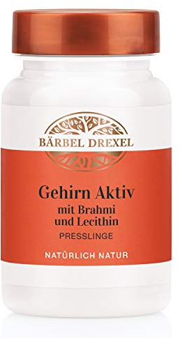 BÄRBEL DREXEL® Gehirn Aktiv Tabletten mit Brahmi und Lecithin (90 Stk) 100% Vegan Herstellung Deutschland Ayurveda, Brahmi Pulver, Konzentration & Gedächtnis stärken