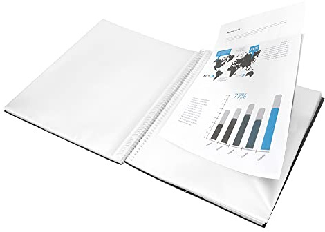 Liderpapel Schaufenstermappe mit Spiralbindung, 20 Hüllen, Polypropylen, DIN A5, blickdicht, Schwarz