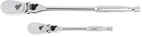 GearWrench 2 Pc. 1/4 and 3/8 Drive 84 Tooth Locking Flex Head Teardrop Ratchet Set