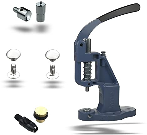 ISTA TOOLS Nietenpresse Set Hohlnieten + Lochpfeife + Hohlnieten Werkzeug + 100 STK. rostfreie Halbkugel Hohlnieten (6 x 7 mm, Silber)