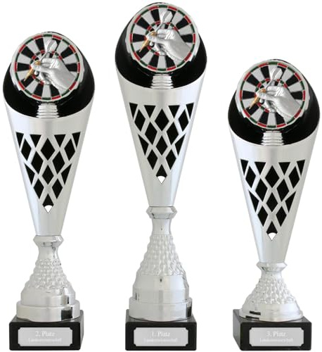 pokalspezialist Pokal Dart Serie Verdun Trophäe Silber groß mit Gravur