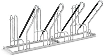 Fahrradparksystem 4704 XBF | Sicherheit und Komfort l Fahrradständer für 4 Fahrräder | Einstellen+Anlehnen | Reihenparker einseitig | Stahl verzinkt | Anlehnbügel Bodenparker Mehrfachständer