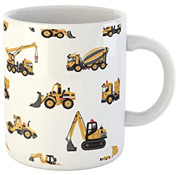 759 Tasses À Thé Rouleau Compresseur Tracteur Chargeuse-Pelleteuse Bulldozer Camion À Ordures Béton Tasse Céramique Tasses De Petit Déjeuner Personnalisable Mugs pour Idée Cadeau La Fête des Pères Th