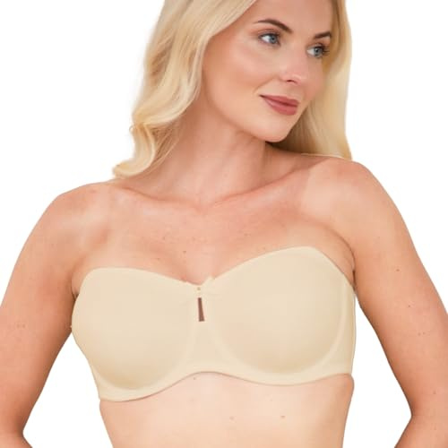 Camille Reggiseno senza spalline multiway non imbottito con ferretto, Beige, 5F