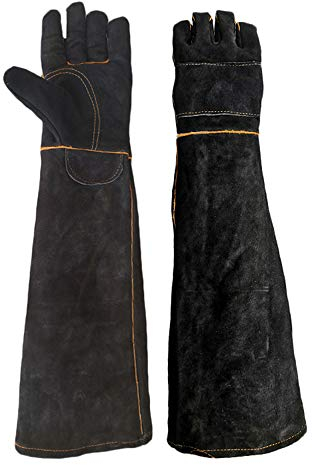 Bissfeste Handschuhe zum Umgang mit Tieren – Handschuhe zum Umgang mit Vögeln – Verstärkte Lederpolsterung Tiger-Mundpolster für Hund, Katze, Kratzer, Greifbiss