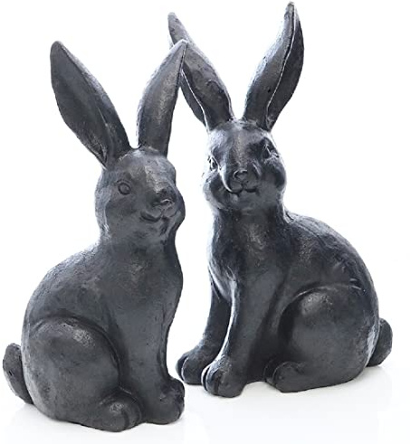 ETC putziger frühlingshafter Osterhase als Ostermoppel in schwarz matt leicht glänzend (2 x klein)