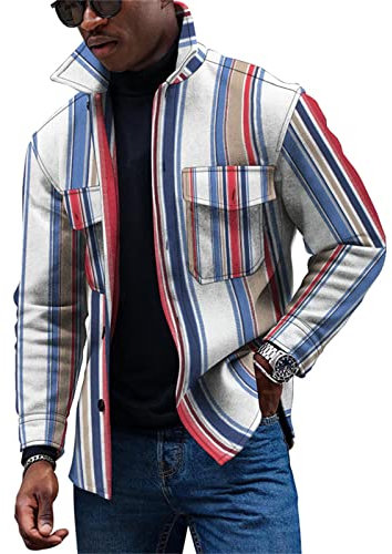KONG JIMFAN Herren Winterjacke Herren Daunenjacke Jeanshemd Herren Herren Dünne Jacke Pulli Pullover Herren Herren Übergangsjacke Strickjacke Bunt Businesshemden Herren Wärmejacke(Coffee,S)