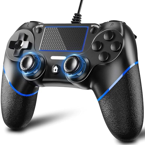 Wired Controller for Plays-4 Joystick Gamepad Controller for Plays-4/Pro/Slim/with Dual Vibration Six Axis