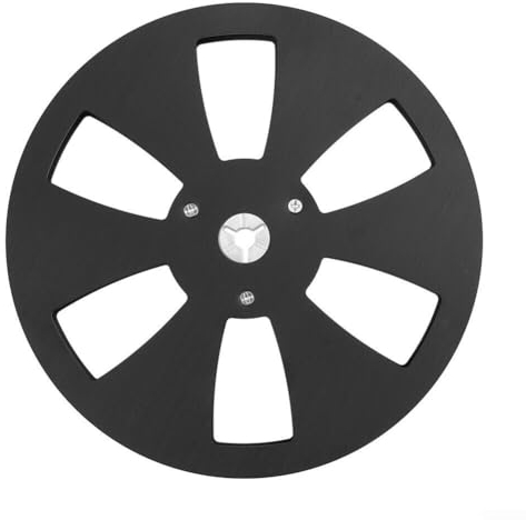 Bobina vuota a cassetta, 1 pezzo da 17,8 cm con 6 fori, bobina aperta, per registratori video su disco rigido (nero)