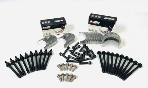 J Martin Auto Bundled Standard size Rod and Main Bearing sets with Main Cap Bolts and second design connecting rod bolts compatible with 2000-2015 Chevy GM LS1 LS2 LS6 LS7 LS9 Engines.