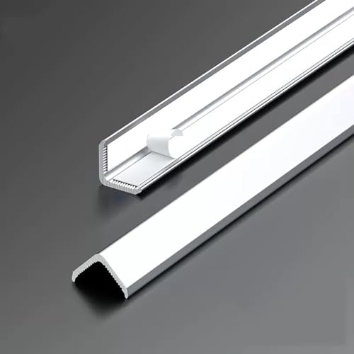Raouoae 2 Stück Eckschutzprofil Wand Ecke Kantenschutzstreifen Schmaler Metall-Eckschutz Zum Schutz Der Wände, 89° Selbstklebend Eckschutzleiste Für Holzwände/Fliesen (Color : White, Size : 150cm/59