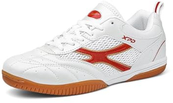 omcam Herren Badminton Turnschuhe, Schnüren Pickleball Volleyball Turnschuhe Leichte rutschfeste Tennis Squash Court Schuhe,Rot,46 EU