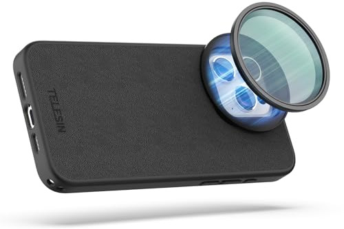 TELESIN 58mm Magnetic Adjustable ND Filter & Phone Case Kit for iPhone 15 Pro Max, ND2-ND32 (1-5 Stops) VND With Protective Case HD Optical Glass Neutral Density Kit