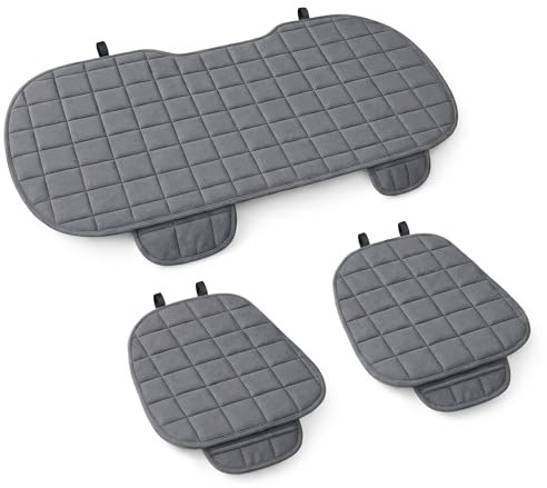 Auto Accessori Lupex 3-teiliges Universal-Autositzbezug-Set | 2 Vordersitze und 1 Rücksitz | Autositz-Schutzbezug für Komfort und Innenraum-Kissen (Grau)