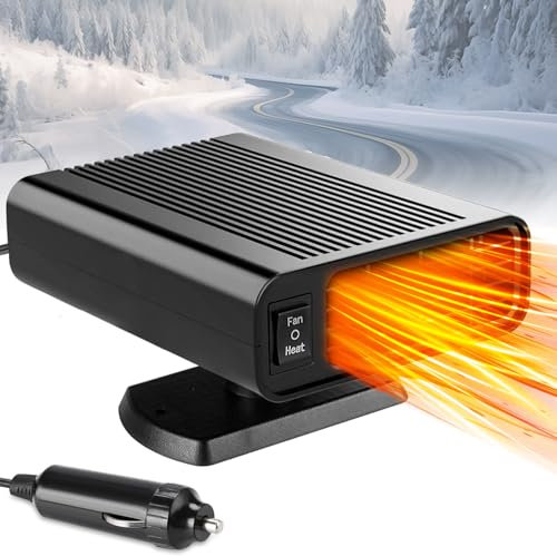 Showvigor 2025 Neue tragbare Autoheizung, 12V 150W schnelle Heizung Windschutzscheiben-Entfroster und Entfeuchter, 2-in-1 Auto-Stecker-Heizung und Auto-Kühlung Fan, geeignet für alle Autos
