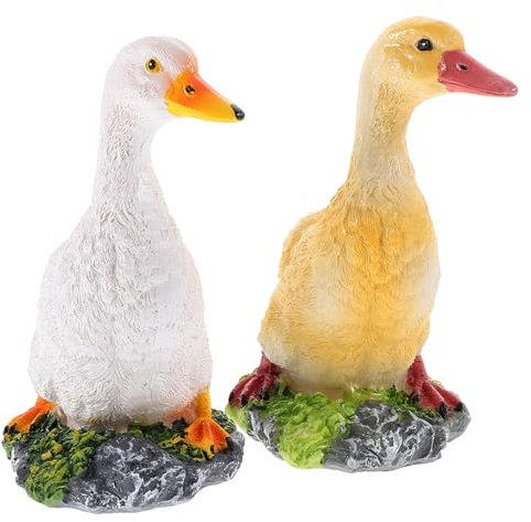 Milisten 2stücke Gartenfigurenteich Deko Realistische Enten Skulpturen Aus Resin Landschaften Garten Balkon Und Teichdekoration