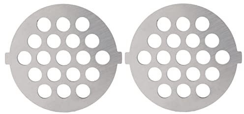 Plaques de hachoir à viande électrique 2 pièces, lames de hachoir en acier inoxydable, disques de hachoir à viande avec trou rond pour broyeur de type 5 B (Couteau à mailles à ouverture de 7 mm)