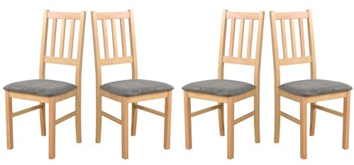 LeafDesign Esszimmerstühle Holz - Esszimmerstuhl 120 kg - Stuhl Buche Massiv - Stühle Esszimmer 4er Set - Holzstuhl - Esstischstühle - Küchenstühle 4er Set- Made in EU