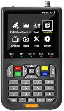 Buscador de satélites digitales V8 Finder2 Buscador de satélite Detector de señal digital Receptor Plla LCD for ajustar la antena parabólica de TV satelital para ajustar la antena parabólica de TV vía