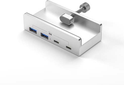 Estación de acoplamiento externa de aluminio de 4 puertos USB 3.1 tipo C Clip Hub 10gbps Transmisión de datos PC escritorio Accesorios de computadora