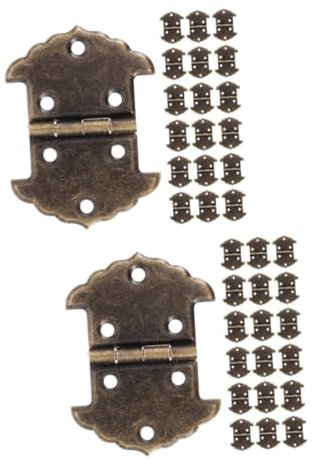 DOITOOL 2 Set Cerniera in Pizzo Cerniere Retrò Sostituzione Antico Nichel Satinato Cerniera Vintage Per Mobili in Metallo Antica Ferro Da Stiro 20 Pezzi * 2