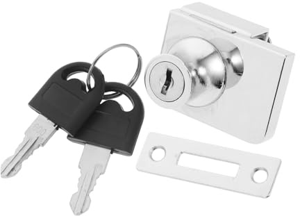 NUOBESTY Robust Glass Cabinet Lock Keyless Security Latch Desk Drawer Locks Replacement for Toolbox Display Case File Cabinet Easy to Install