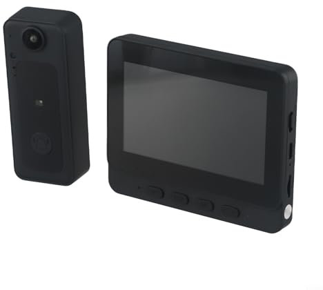 Sistema di citofono visivo cablato caratterizzato da un design compatto che include una telecamera wireless per porte e display per interni