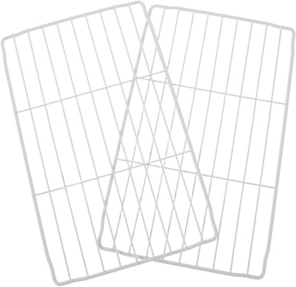 DIYEAH 2 Pezzi Ripiano Freezer in Bianco Organizer Frigorifero con Rete per Maggiore Circolazione Aria e Conservazione Scaffali Sostitutivi Resistenti per Frigoriferi Commerciali