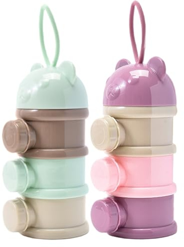 2pcs Dispensador de polvo para bebés, 3x7 3 capas contenedor de fórmula para bebés, dispensador práctico de fórmula de leche de uso múltiple para viajes al aire libre, leche