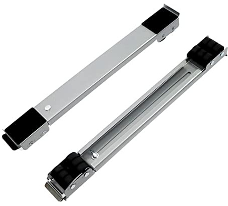 Ujjdwiurgh 1 Piece Washing Machine Base Stand Trolley Feet Movable Adjustable Telescopic Fridge Stand Wheel for Dryer Refrigerator Grey