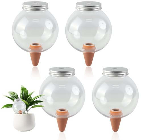 RoxNvm Plant Watering Devices, 4 Pack 550ML Plant Watering Globes, Self Watering System for Plants Spikes, Automatic Plant Waterer,Water Plants While Away, Plant Feeders Drip Water for Indoor Outdoor