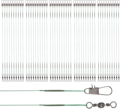 50 Pcs Wire Traces Pike Fishing, Steel Anti-Bite Wire Leader Line
