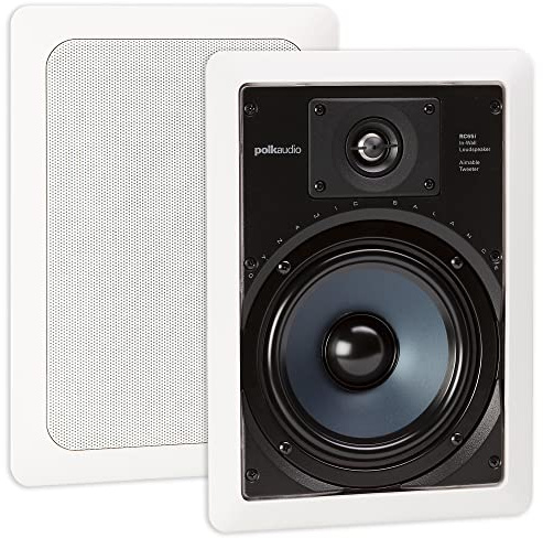 Polk Audio RC65i Altavoces de Gama Alta de 2 vías para empotrar en Pared de 16,5 cm, Pareja de 2 Altavoces Interiores y Exteriores húmedos, baños, cocinas, porches Cubiertos (Blanco,