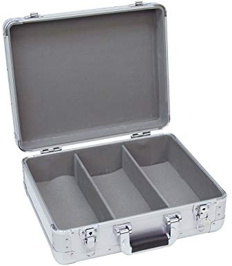 ROADINGER CD-Case ALU Digital-Booking abgerundet sil | CD-Case mit Aluminiumgehäuse für ca. 90 CDs