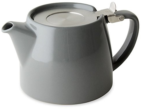 FORLIFE Stump Teapot with SLS Lid and Infuser, 18-Ounce, Gray