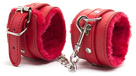 Luvado SM Leder Handfesseln - weich gepolstert - Erotik für ihn und Sie - Anfänger und Extrem BDSM Sex Spielzeug Sklave paare erwachsene frauen sie Schmerzen sex-spielzeug sm-leder partners(Rot)