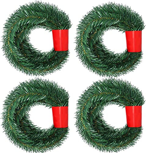 DearHouse 80Feet Christmas Garland, 4 Strands Artificial Pine Garland Soft Greenery Garland for Holiday Wedding Party,Stairs,Fireplaces Decoration, Outdoor/Indoor Use