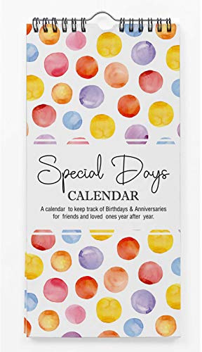 Inkdotpot Pois Rustico Perpetuo Calendario Compleanno Appeso Anniversario Speciale Evento Promemoria Calendario Libro Giornale Appeso Parete Regalo di Compleanno Organizzatore Planner Planner