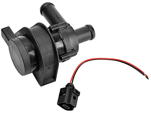 Akozon Bomba de agua eléctrica 1K0965561J abdominales Negro Bomba de agua secundaria auxiliar con boquilla de conexión Apto para BEETLE y otros vehículos de repuesto del mercado de accesorios