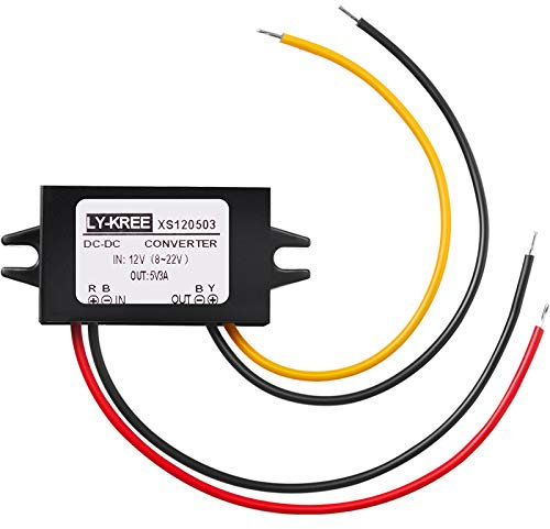 Weewooday Direct Current Converter 12v to 5v 3a 15w Buck Converter Module, Reduced Voltage Regulator Car Power Output Power Adapter, Wire Interface(1 Piece)